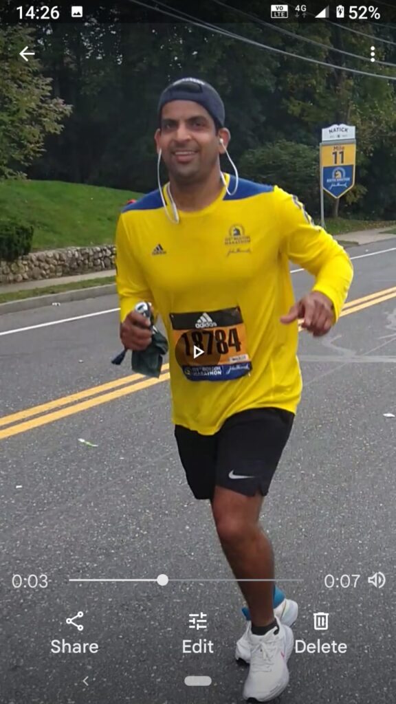 Dr. Shams Iqbal runs Boston Marathon